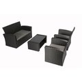 Baner Garden Baner Garden N87 4 Piece Outdoor Furniture Complete Patio PE Wicker Rattan Garden Set; Black N87